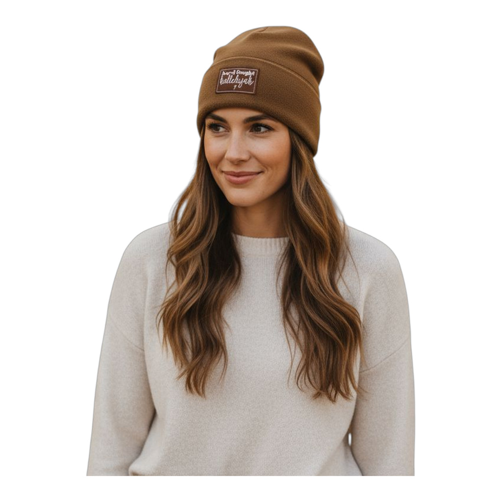 2FOR$30 - Hard Fought Hallelujah Vegan Leather Patch Upcycled Military Beanie